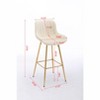 VYNXARIA 26 Inch Set of 2 Bar Stools,with Steel Frame Footrest Velvet Fabric Golden Leg Simple Bar Stool,White - 3 of 4