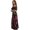 Riviera Sun Womens Floral Printed High Slit Off-Shoulder Rayon Crepe Printed Maxi Dress for Women - 2 of 3