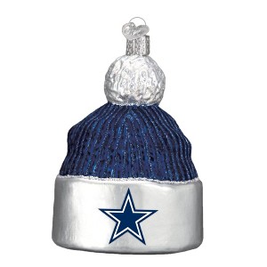 Old World Christmas Blown Glass Ornament for Christmas Tree, Dallas Cowboys Beanie - 1 of 3