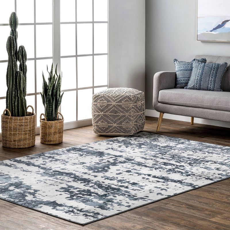 Ginny Contemporary Speckled Abstract Area Rug Blue - nuLOOM, 2 of 9