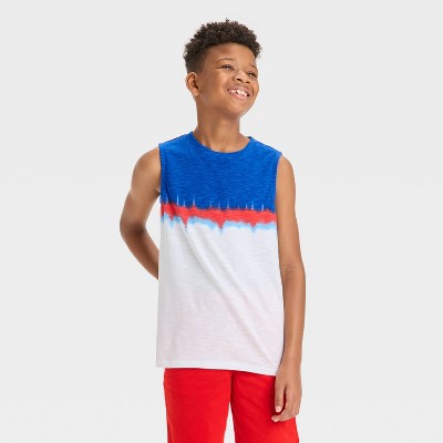 Boys' 4th of July Tie-Dye Tank Top - Cat & Jack™ White