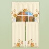 Collections Etc Embroidered Pumpkins Floral Café Kitchen Curtains - 3 of 3