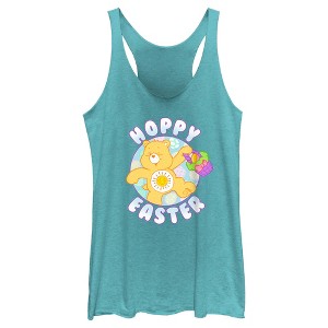 Women's Care Bears Hoppy Easter Funshine Racerback Tank Top - 1 of 4