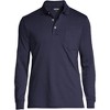 Lands' End Men's Long Sleeve Cotton Supima Polo Shirt with Pocket - 2 of 3