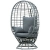 Outsunny Outdoor Wicker Egg Chair with Cushion, Lounge Chair Rattan 360 Degree Round Basket Chair for Backyard Garden Lawn Indoor Living Room - 4 of 4