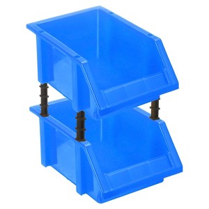 Unique Bargains Plastic Stackable Garage Closet Organization Shelf Bins 2 Pcs - 1 of 4