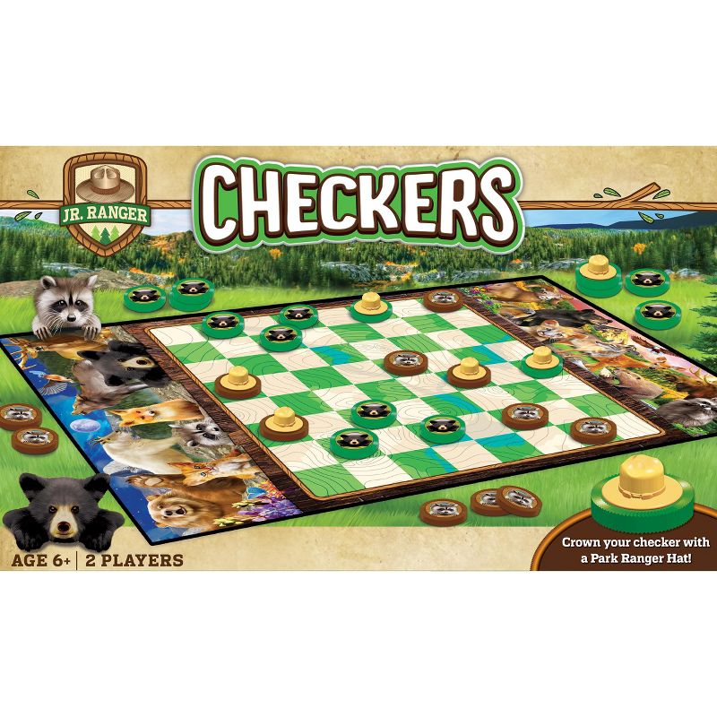 MasterPieces National Parks Jr Ranger Checkers Board Game for Families and Kids ages 6 and Up, 1 of 7