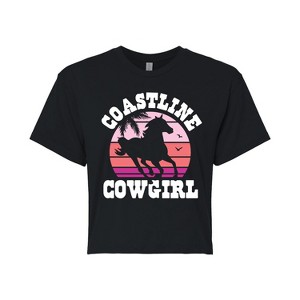 Women's - Instant Message - Coastline Cowgirl Cropped Graphic T-Shirt - 1 of 4