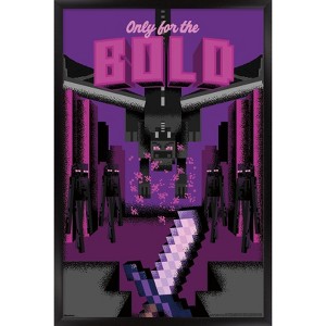 Trends International Minecraft: Discover - Only For The Bold Framed Wall Poster Prints - 1 of 4