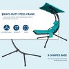 Hanging Chaise Lounge Swing Chair, Hanging Curved Chaise Lounge Chair Umbrella, Curved Steel Hammock Lounger Chairs for Outdoor Indoor Patio Pool - 4 of 4