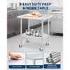 Heavy-Duty Stainless Steel Commercial Work Table - 4 Caster Wheels, Adjustable Undershelf, Durable Prep Station for Kitchen, Restaurant, Outdoor - 2 of 4