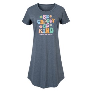 Women's - Instant Message - Be Goovy Be Kind; and Live Your Best Life Graphic T-shirt Dress - 1 of 4