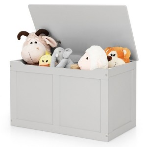 Costway Wooden Toy Box Kids Storage Chest Bench W/ Flip-Top Lid & Safety Hinge - 1 of 4