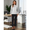 Allegra K Women's Business Casual Stand Collar Chiffon Long Sleeve Blouse - 4 of 4
