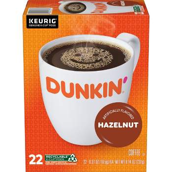 Dunkin' Hazelnut Flavored Medium Roast Coffee - Keurig K-Cup Pods - 22ct