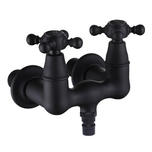 Sumerain Vintage Leg Tub Filler Wall Mount Tub Faucet, Two Cross Handle Matte Black, High Flow - 1 of 4