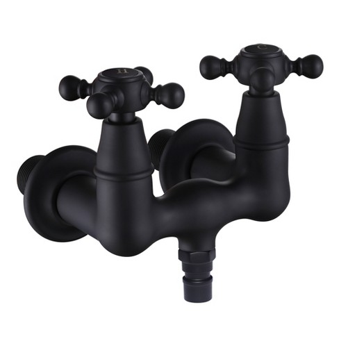 Sumerain Vintage Leg Tub Filler Wall Mount Tub Faucet, Two Cross Handle Matte Black, High Flow - image 1 of 4