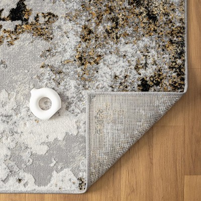 Anthracite Abstract Synthetic 8' x 10' Stain-Resistant Area Rug