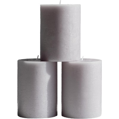 3x4 inch Pillar Candles Set of 3 ¨C Unscented Dripless Rustic Candles for Decor, Centerpieces, Weddings