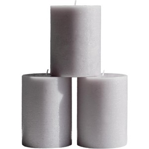 3x4 inch Pillar Candles Set of 3 ¨C Unscented Dripless Rustic Candles for Decor, Centerpieces, Weddings - 1 of 4