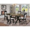 HomeStock 5-Piece Distressed Jacobean Finish Solid Wood Top Dining table with 4 Chairs - 2 of 4
