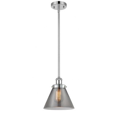 Cone - 1 Light Stem Hung Mini Pendant In Industrial Style-10 Inches Tall and 8 Inches Wide