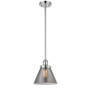 Cone - 1 Light Stem Hung Mini Pendant In Industrial Style-10 Inches Tall and 8 Inches Wide - 1 of 1