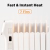 ROVSUN 1500W Oil-Filled Radiant Radiator, Oil Heater with Adjustable Thermostat, Remote & APP Control, Tip-Over Protection for Indoor Use, Home,White - 2 of 4