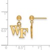 Black Bow Jewelry 14k Yellow Gold Wake Forest Demon Deacons NCAA Dangle Earrings - 2 of 3