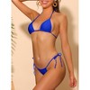 INSPIRE CHIC Women's Halter Tie Side Drawstring Thong Triangle Bottoms Basic Bikini Sets Swimsuits 2 Sets - 2 of 4