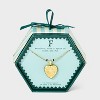 14K Gold Dipped Heart Charm Initial Necklace - A New Day™ Gold - 3 of 4