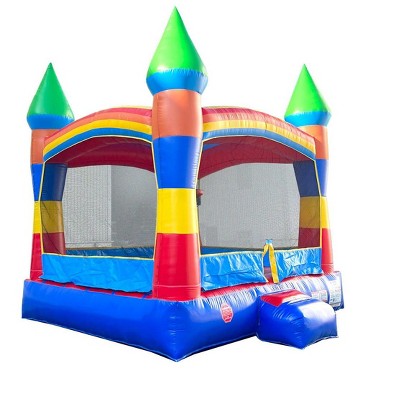 Deluxe Rainbow Inflatable Bounce House with Slide and Blower