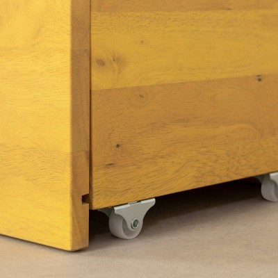 Yellow Adjustable Kids Wooden Bookcase with Storage Bin