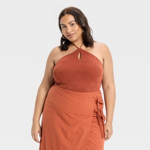Women's Halter Sweater Bodysuit - Future Collective - 1 of 3