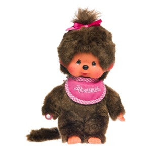 Monchhichi Standard Girl with Pink Bib - 1 of 4