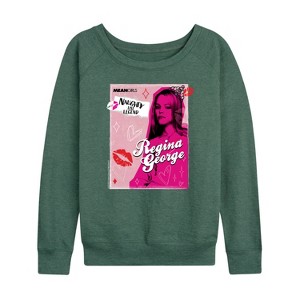 Women's - Mean Girls - Regina George Naughty List Legend Lightweight French Terry Wide Neck Long Sleeve Shirt - 1 of 4