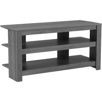 Gray Corner TV Stand with Open Shelves for 42" TVs