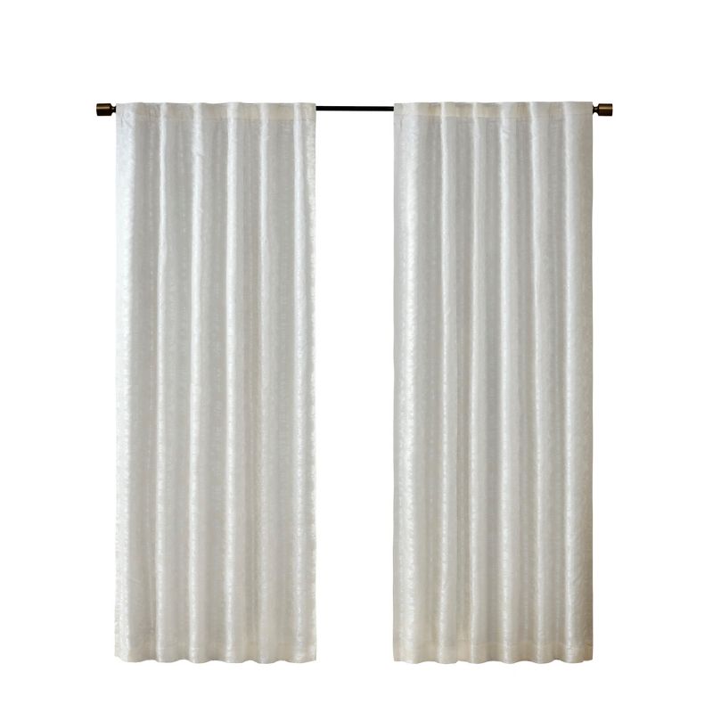 Cassius Jacquard Lined Total Blackout Rod Pocket/Back Tab Curtain Panel, 1 of 10