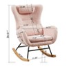 NicBex Cashmere Fabric Glider Rocking Chair,Upholstered Nursery Rocking Chairs with High Backrest,Modern Rocking Chair,Nursing Chair for Bedroom - 3 of 4
