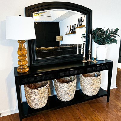 East Bluff Woven Drawer Console Table Black - Threshold™ Designed With ...