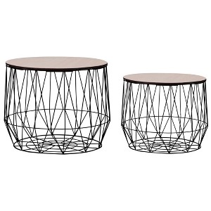 vidaXL Coffee Table 2 pcs Black - 1 of 4