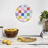 Emanuela Carratoni Checkered Rainbow Cutting Board - Round - image 3 of 3