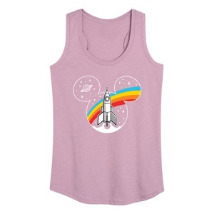 Women's - Disney - Mickey Head Retro Space Graphic Racerback Tank - 1 of 4