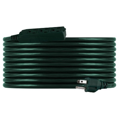 Philips 25' 3-Outlet Grounded Extension Cord Outdoor Green