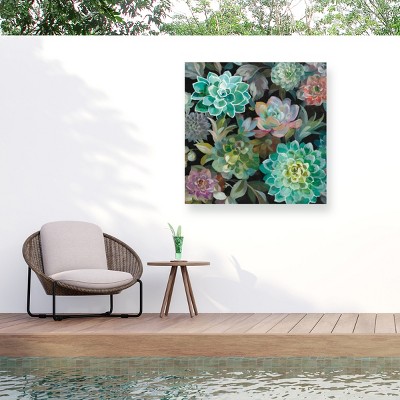 Danhui Nai Floral Succulents v2 Crop Outdoor Canvas Art