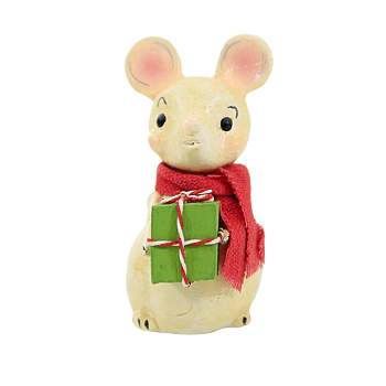 Bethany Lowe 2.75 In Little Mouse With Gift Christmas Present Animal Figurines