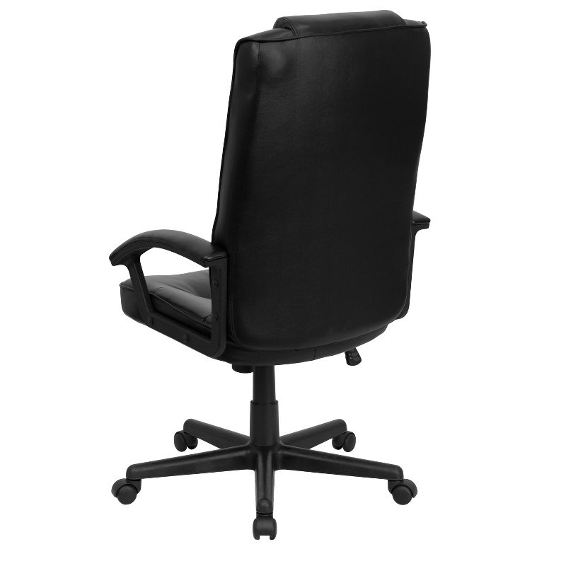 Flash Furniture Nora High Back Black LeatherSoft Executive Swivel Office Chair with Arms, 3 of 6