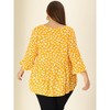 Agnes Orinda Women's Plus Size Babydoll Peplum High Low Hem V Neck 3/4 Sleeve Trendy Tops - 4 of 4