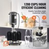 VEVOR Electric Commercial Glass Washer, 5-Brush Bar Glass Cleaner, 1200 Cups/Hour Wine Glass Cleaning Machine, Bar Glass Washer,  Black - 3 of 4
