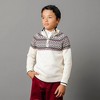Hope & Henry Boys' Organic Long Sleeve Half Zip Raglan Ski Sweater, Ivory City Fair Isle, 12-18 Months - 4 of 4